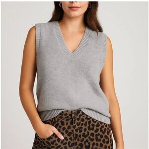 J. Crew Women's V-Neck Gray Sweater Vest